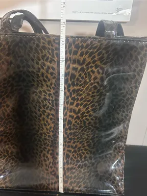Chateau Leopard Print Patent Tote in Brown and Black thumbnail 8