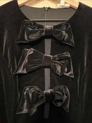 a loves a Black Velvet Bow Tie Dress Size Large thumbnail 4