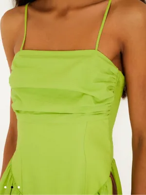 NWT FARM RIO Green Birds Smocked Maxi Dress thumbnail 5