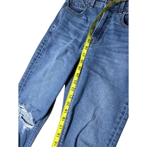 American Eagle Womens High Waisted Skinny Jeans Blue Ripped Raw Hem Size 00 Reg thumbnail 6