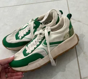 ZARA White & Green Combo Sneakers Size 36 EU thumbnail 3