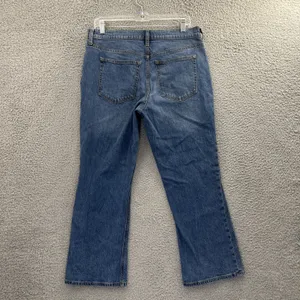 J. Crew Mid Rise Flare Crop Jeans Ankle Boho Preppy‎ BF856 Women's 29 x 25 thumbnail 2