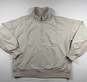 Free People Movement Oversized 1/4 Zip Pullover Women’s Large Beige Sweatshirt thumbnail 1
