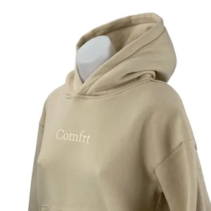 Comfrt Signature Hoodie Beige Embroidered Long Sleeve Sweater Sweatshirt Top XL thumbnail 3