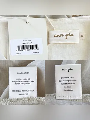Ance Gria Rosalie Silk Chiffon Maxi Skirt Cream XS NWT thumbnail 6