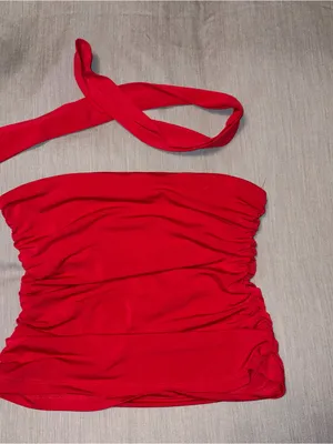 Women's Scarf Tube Top - Wild Fable Brand Target, Red, Small, Tank Top W/ Tie thumbnail 5