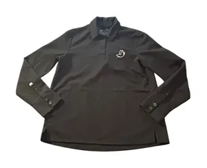 FIGS Technical Collection Black Long Sleeve Polo Shirt Women Size XS Lightweight thumbnail 1