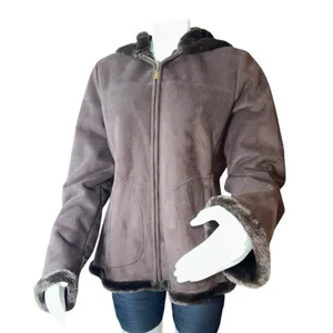Jones New York Womens Brown Long Sleeve Hooded Fleece Full-Zip Jacket Size M thumbnail 2