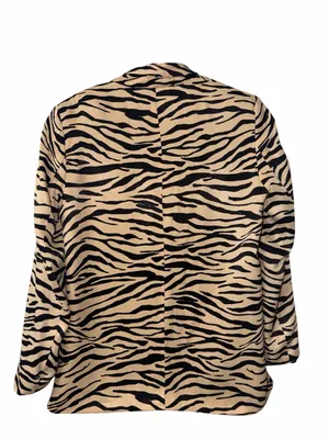 Zara Zebra Print Satiny Double breasted Blazer Size Small.EUC thumbnail 5