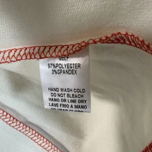Easel Emma Tunic Top Women's Small S Ivory Red Contrast Stitch Long Sleeve NEW thumbnail 9