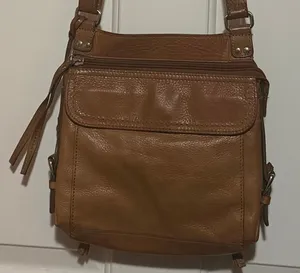 Fossil Women's Vintage Geniune Brown Soft Supple Leather Crossbody Shoulder Bag thumbnail 1