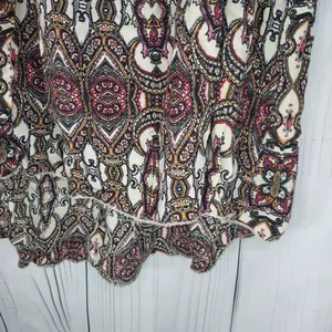 Boho Mixed Print Tunic Peasant Top With Lace Detail thumbnail 4