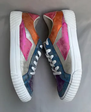 Blowfish Malibu Mens 8.5 Multicolor Colorblock Breathable Lace-Up Sneakers thumbnail 1