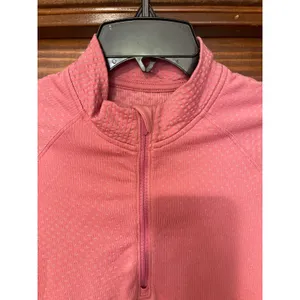 Lululemon Rest Less Cropped Half-Zip in the color Grid Warp Pink Blossom size 8 thumbnail 3