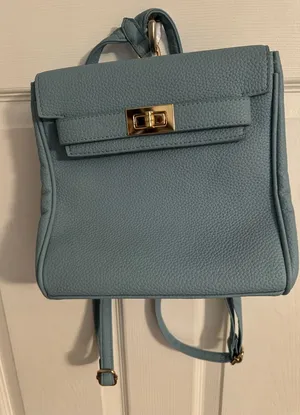 Blue backpack purse thumbnail 1