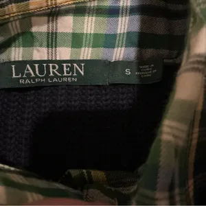 Ralph Lauren cable knit layered sweater size small navy crew neck pullover thumbnail 5