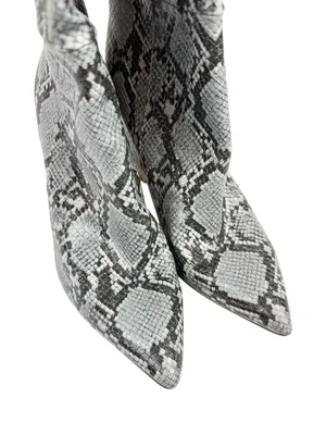 Steve Madden Rouge Gray Snakeskin Faux Leather Point Toe Knee‎ High Boots Size 9 thumbnail 7