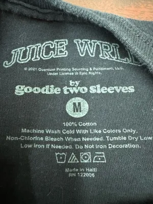 Goodie Two Sleeves Juice Wrld Black Short Sleeve Graphic Tee Size Medium thumbnail 3