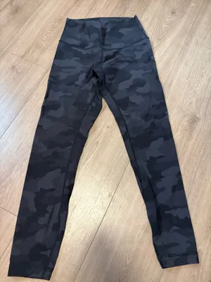 Lululemon Leggings Wunder Under Camo Black thumbnail 1