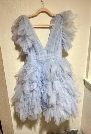 Mac Duggal Lavender Tulle Dress thumbnail 1
