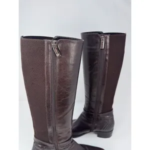 Aquatalia Womens Boots Brown Leather Knee High Tall Zip Up Riding Italian US 6.5 thumbnail 9