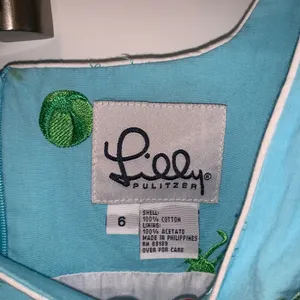 Lilly Pulitzer blue dress with green embroidery thumbnail 8