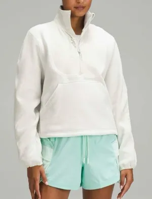 Lululemon Fleece Pullover Ripstop Hiking Pullover 1/2 Zip Bone Sz 6 Mock Neck thumbnail 1