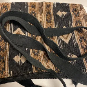Baja Western Jacquard Boho chic Suede Fringe Crossbody Bag thumbnail 8