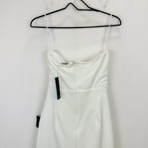 Lulus Divine Sensation White 3D Embroidered Strapless Mini Dress Medium NWT thumbnail 12