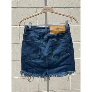 One Teaspoon Sz 26 Blue Cut Off Raw Hem Denim Jean Mini Skirt 5-Pocket Casual thumbnail 3