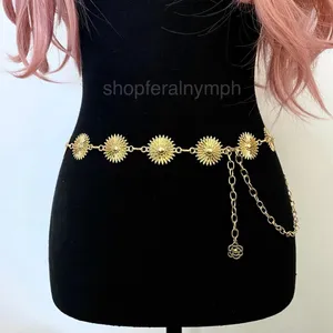 Gold Y2K Sunburst Celestial Boho Chain Belt, Fits 25-44.5 Inches, X7GA1268 thumbnail 1