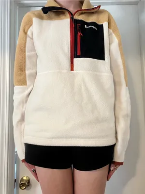cotopaxi Cream, Tan & Black Half-Zip Fleece Pullover thumbnail 1