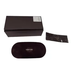TOM FORD Sunglasses Eyeglasses Hard Case, Dark-Brown Velvet + Cleaning Cloth thumbnail 2