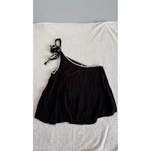 Free People Women Black One Shoulder Tie Strap Rayon Tank Top Large 4524 thumbnail 2