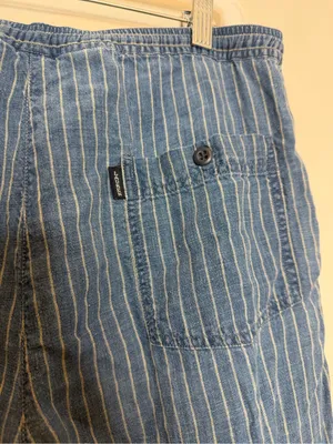 Vintage Lauren Ralph Lauren Linen Pants Womens M Blue Stripe Drawstring Y2K thumbnail 5