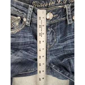 GRACE IN LA Jeans Women's Size 5 Bling Pockets 28 x 28 ish Medium Wash Soft!‎ thumbnail 15