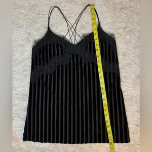 Zara‎ Y2K Trafaluc Collection Black Women’s Velvet-Striped Lace Trim Size USA S thumbnail 7