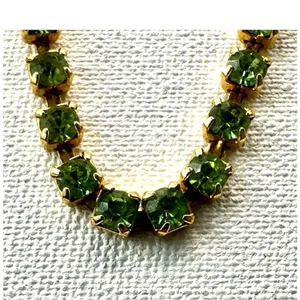 Vintage green rhinestone sweater clip thumbnail 10