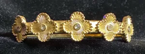 Gold tone Clover Bangle Bracelet thumbnail 1