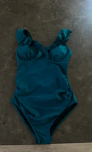 Summer Mae Ruffle Maternity Swimsuit One Piece V-Neck Pregnancy Bathing Suit Lace Up Swimwear thumbnail 8