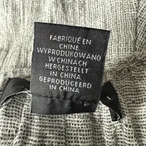 Tahari 100% Linen Wide Leg Crop Pants Small Gauzy Textured Pull On Pockets‎ Gray thumbnail 9