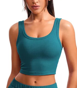 CRZ Yoga Ribbed Longline Sports Bra w Pads thumbnail 1