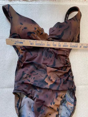 Miraclesuit One Piece Swimsuit Size 8 Ruched Underwire Vintage 90s High Cut thumbnail 5