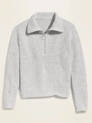 Old Navy Women’s Quarter Zip Sweater in Grey thumbnail 1