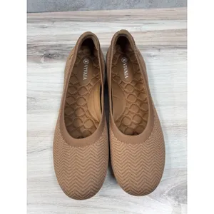 VIVAIA Claire Round Toe Flats NEW Size 43 US 11 Knit Chevron Slip On thumbnail 3