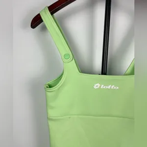 ZARA x LOTTO Sportswear Light Neon Green Button Tank Mini Dress‎ thumbnail 4