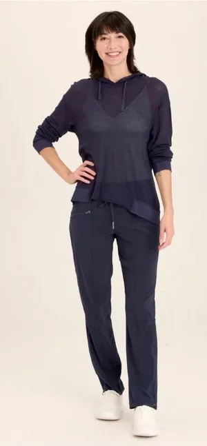 XCVI Wearables‎ Runyon Whisper Stretch Pockets Ruched Active Pant Blue S thumbnail 1