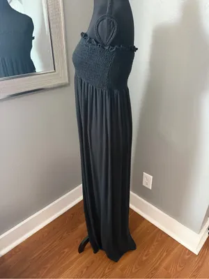Juicy Couture Y2K Smocked Strapless Maxi Dress Boho Minimalist Large thumbnail 3