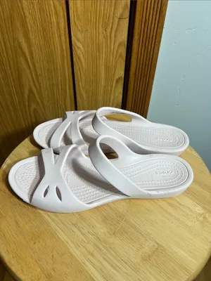 CROCS Pale Pink Slide Sandals thumbnail 2