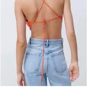 ZARA Orange Backless Top thumbnail 2